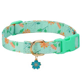 Print Adjustable Polyester Pet Collar with Metal Rings Dog Collar